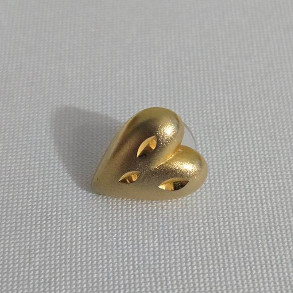 Petite Gold Toned Post Earrings Heart, Lovers Knot, Ripple - Set of 3 Pairs - Picture 6 of 7